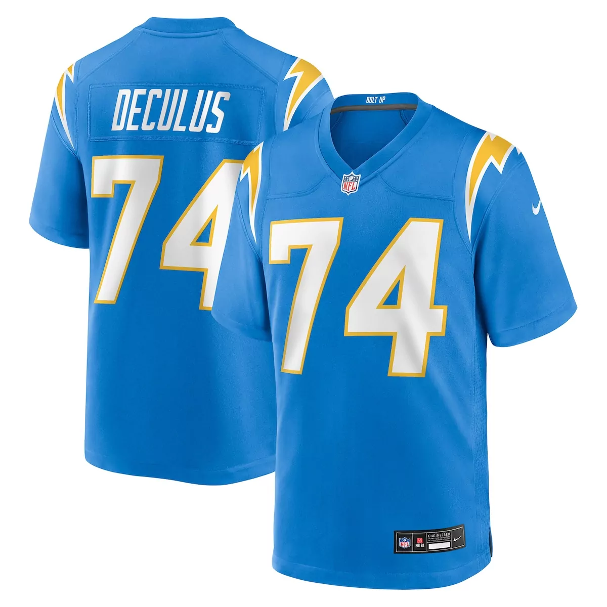 los angeles chargers austin deculus powder blue team game jersey 1ga