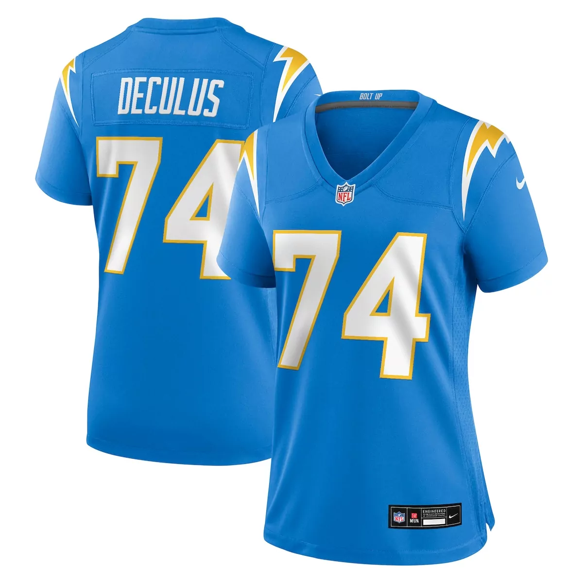 los angeles chargers austin deculus powder blue team game jersey 1ga