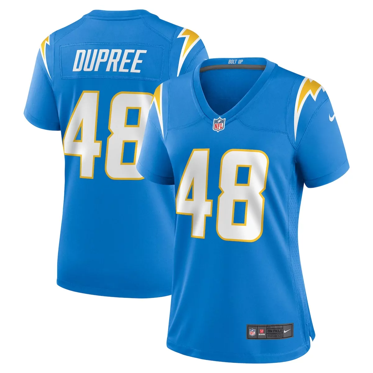 los angeles chargers bud dupree powder blue team game jersey wro