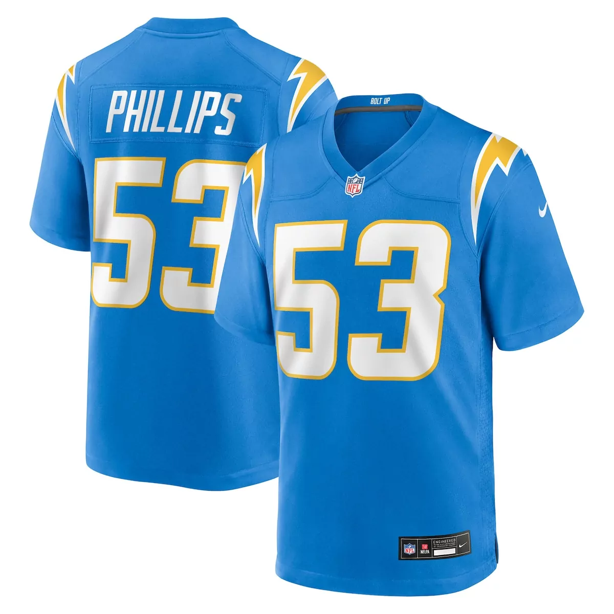 los angeles chargers dashawn hand powder blue team game jersey q5x