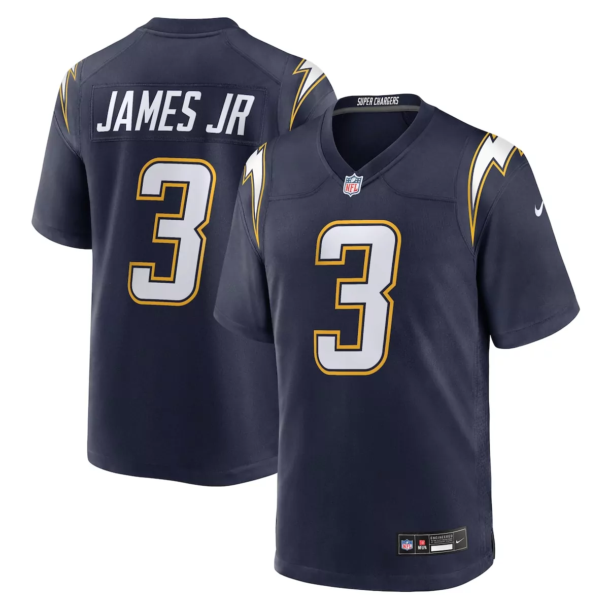 los angeles chargers derwin james jr gold alternate charger power vapor f u s e limited jersey d6o