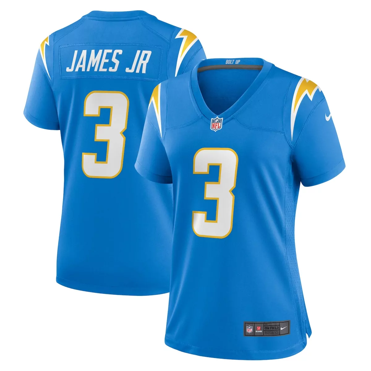 los angeles chargers derwin james jr powder blue game jersey tas