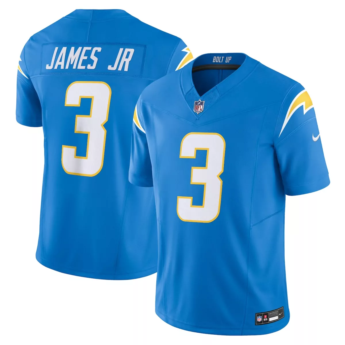 los angeles chargers derwin james jr powder blue game jersey tas