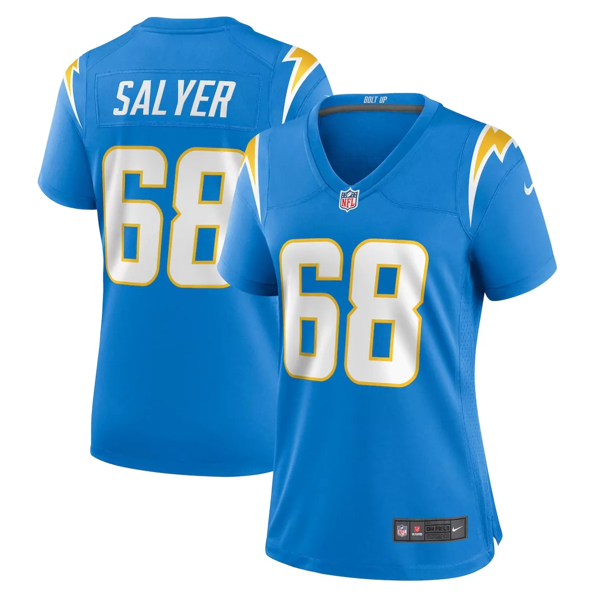 los angeles chargers jamaree caldwell powder blue team game jersey 99k