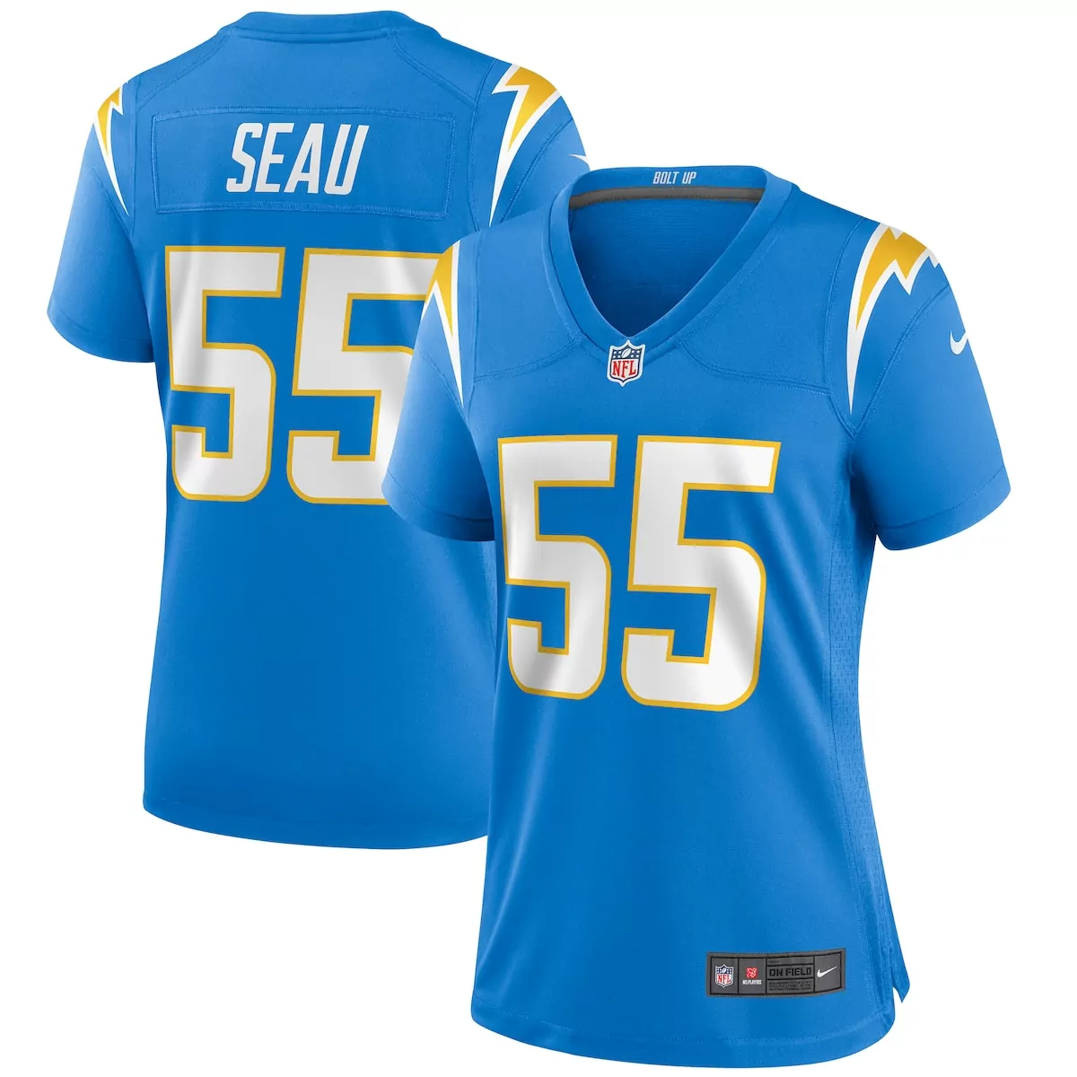 los angeles chargers junior seau powder blue game retired player jersey 352