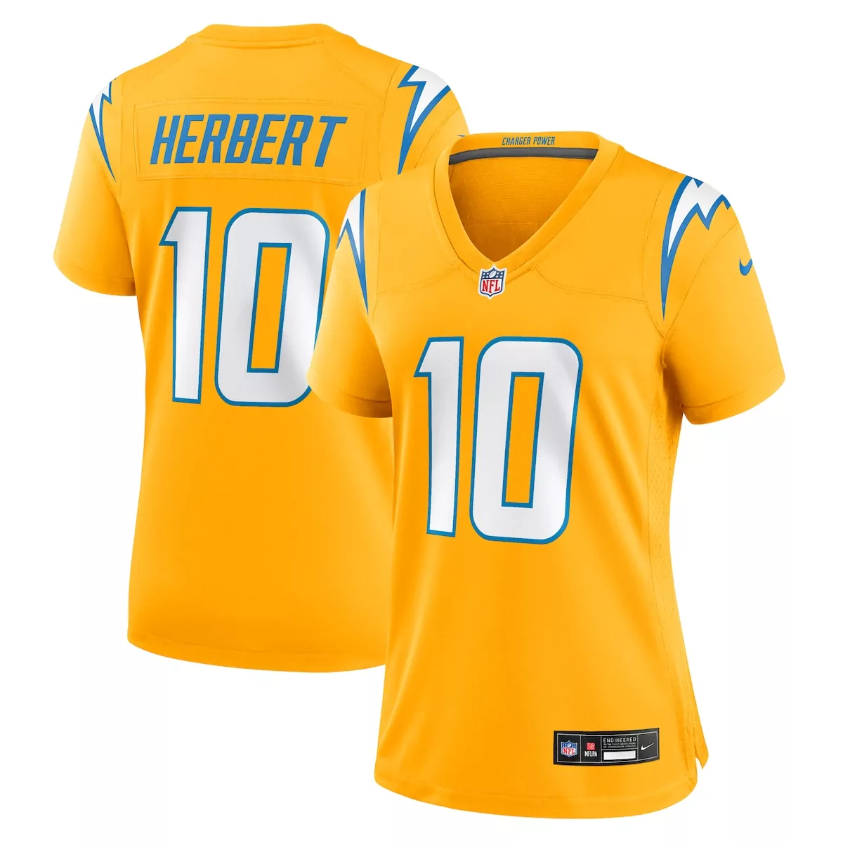 infant los angeles chargers justin herbert powder blue team player game jersey