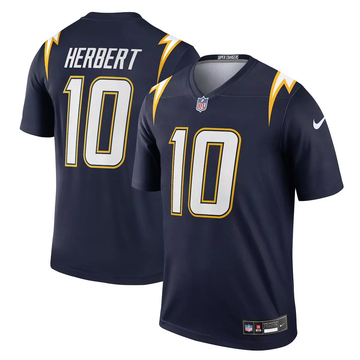 los angeles chargers justin herbert navy alternate super chargers legend player performance top 2c
