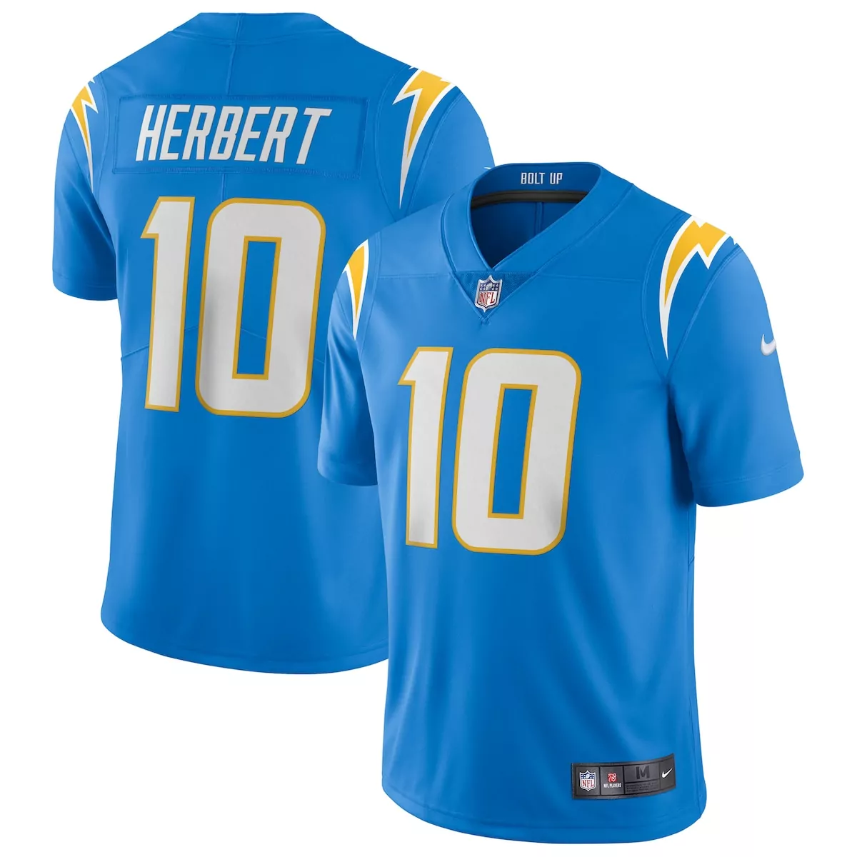 los angeles chargers justin herbert powder blue vapor f u s e limited jersey