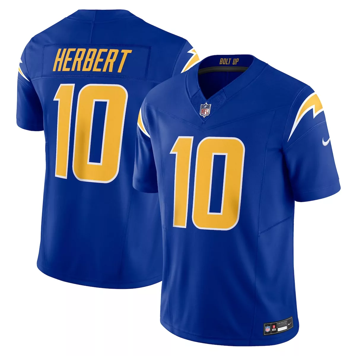 los angeles chargers justin herbert powder blue vapor f u s e limited jersey
