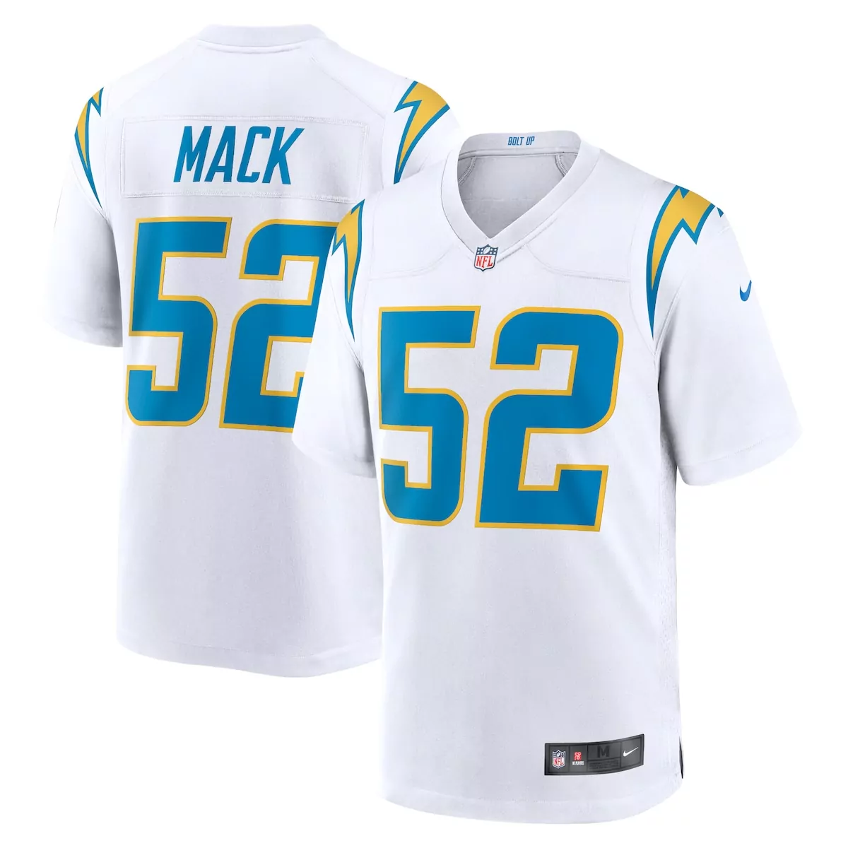 los angeles chargers khalil mack white game jersey