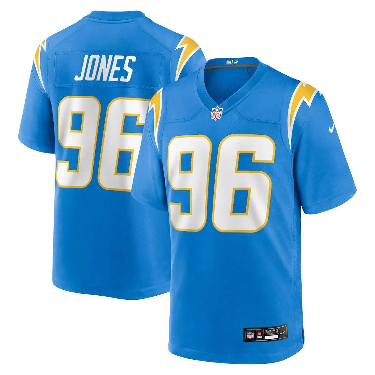 los angeles chargers naquan jones powder blue team game jersey jmx