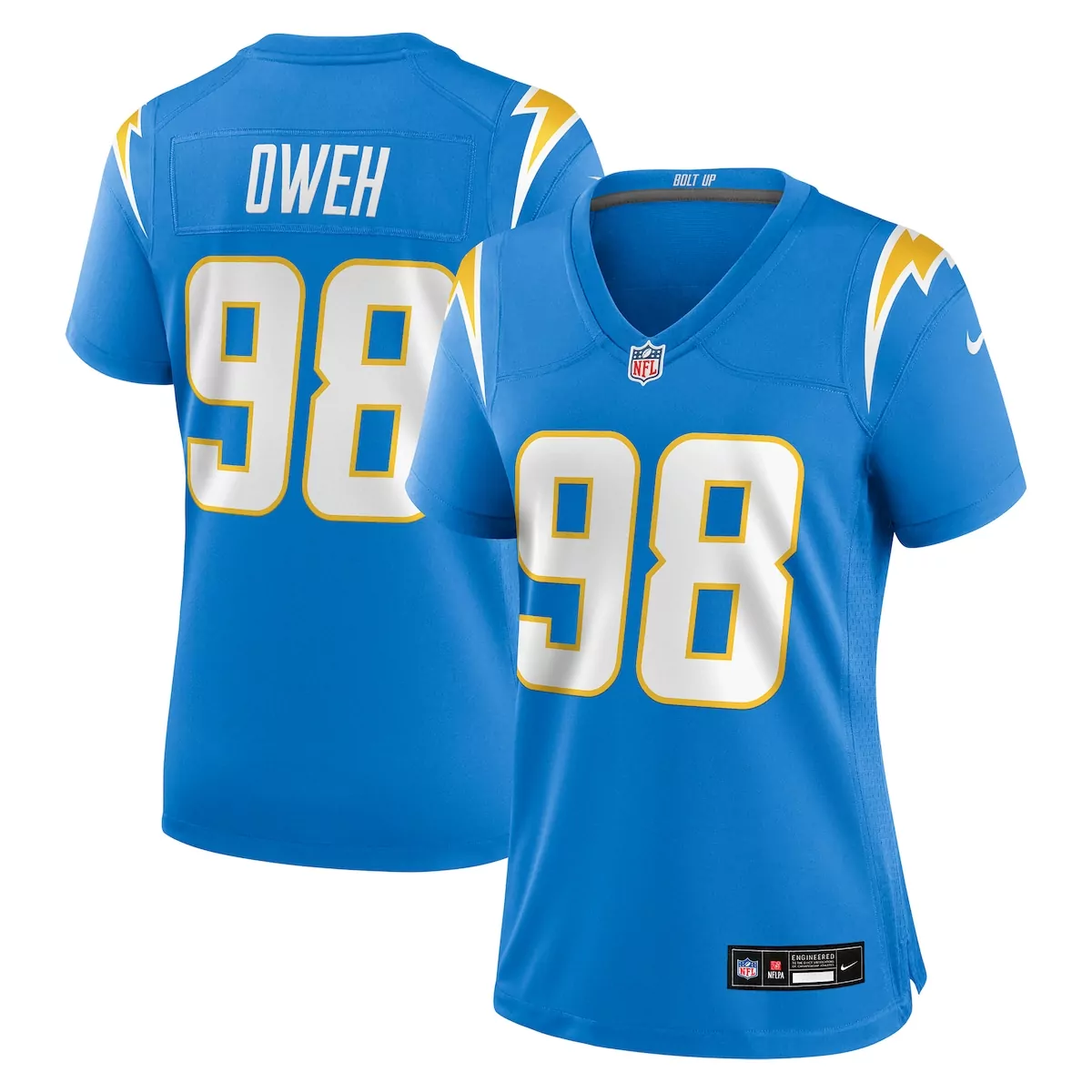 los angeles chargers nicholas williams powder blue team game jersey 39c
