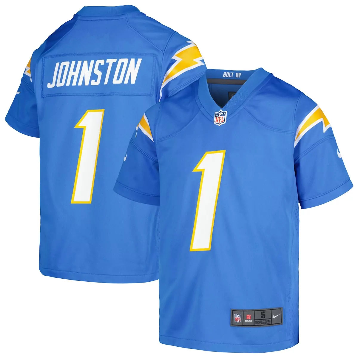 los angeles chargers quentin johnston powder blue game jersey