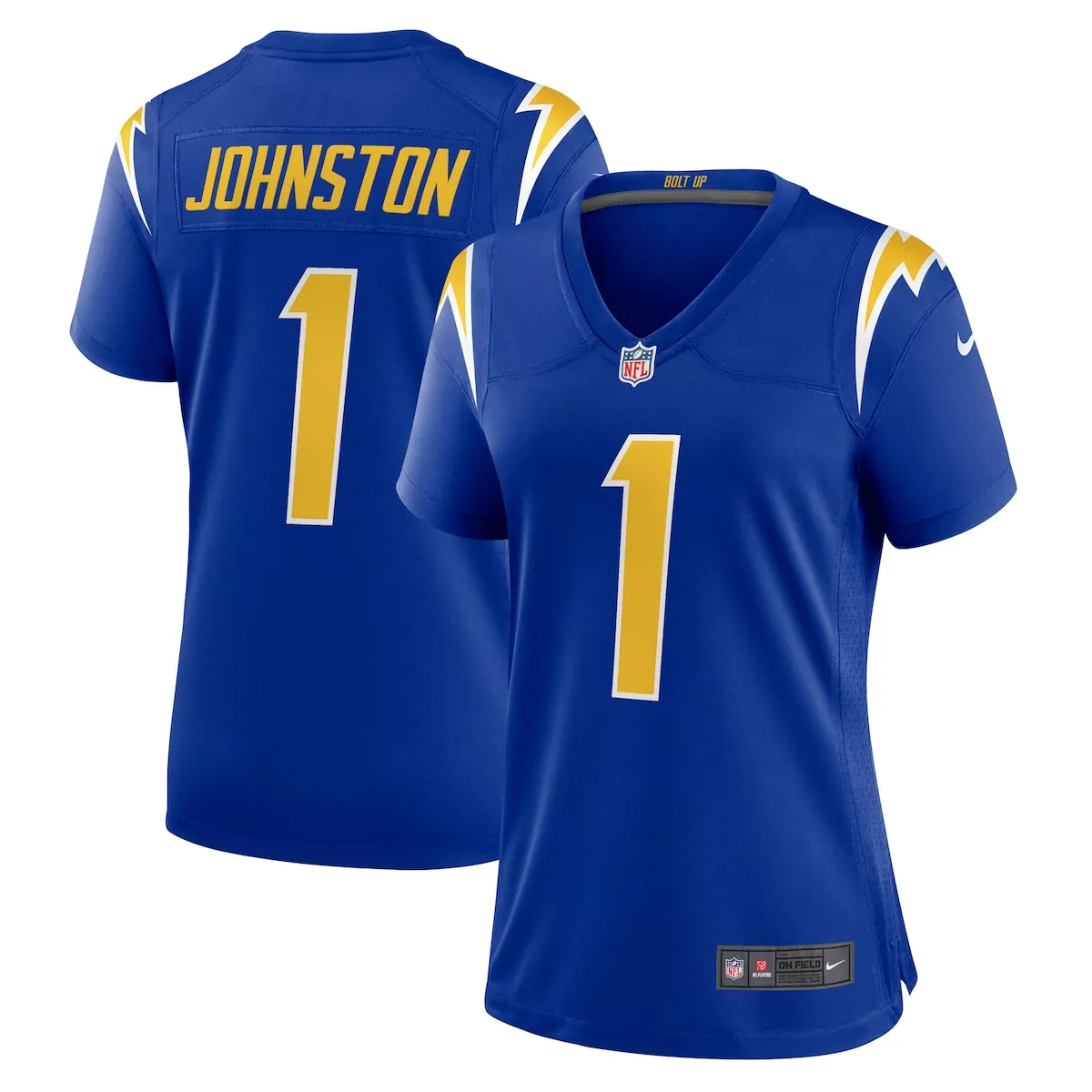 los angeles chargers quentin johnston powder blue game jersey