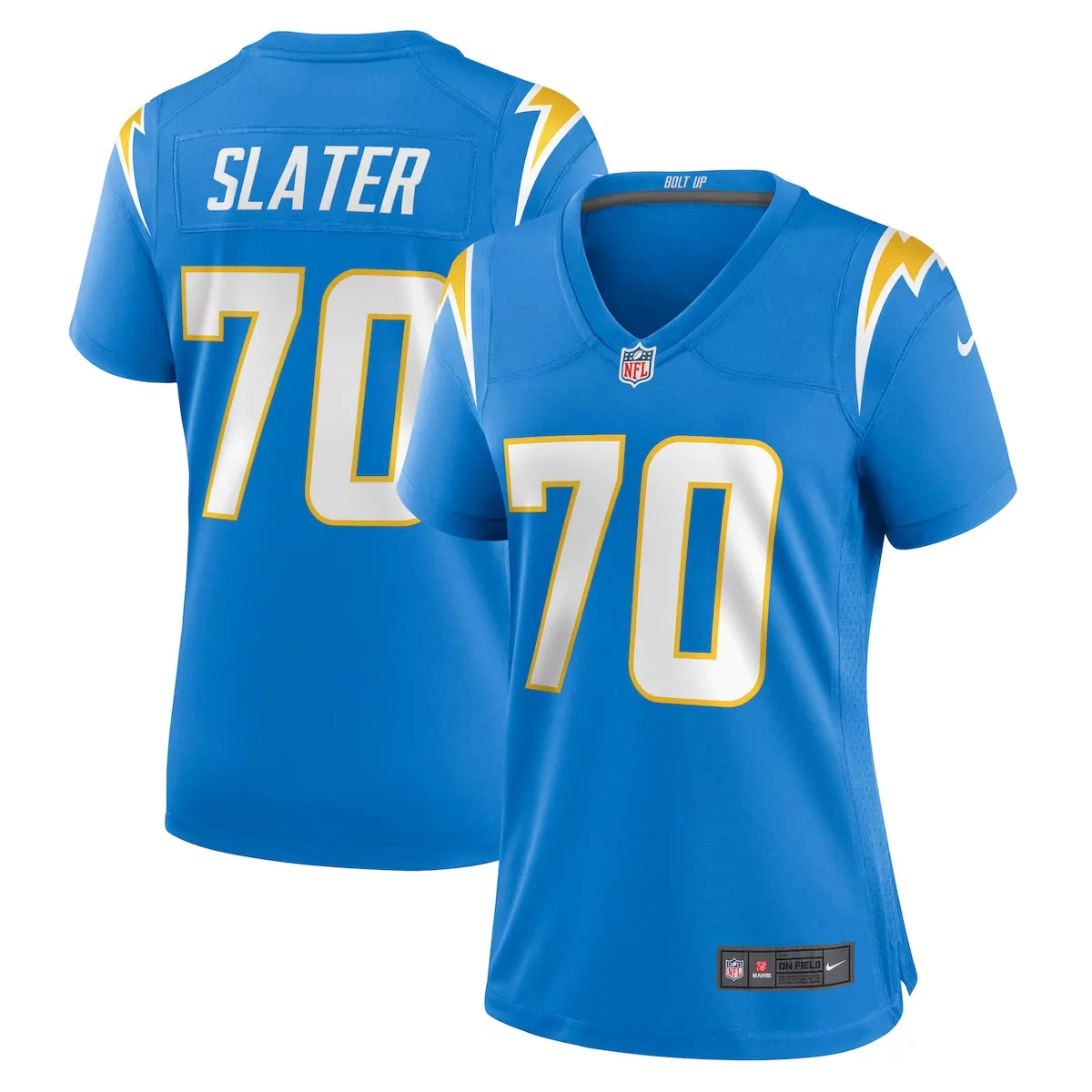 los angeles chargers rashawn slater powder blue game jersey okl