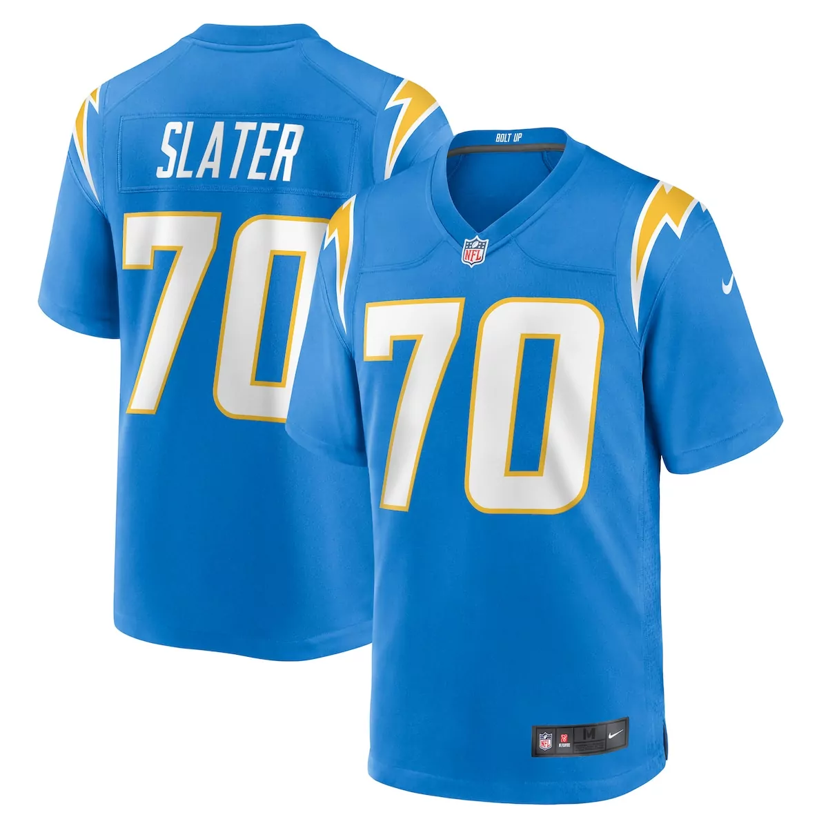 los angeles chargers rashawn slater powder blue game jersey okl