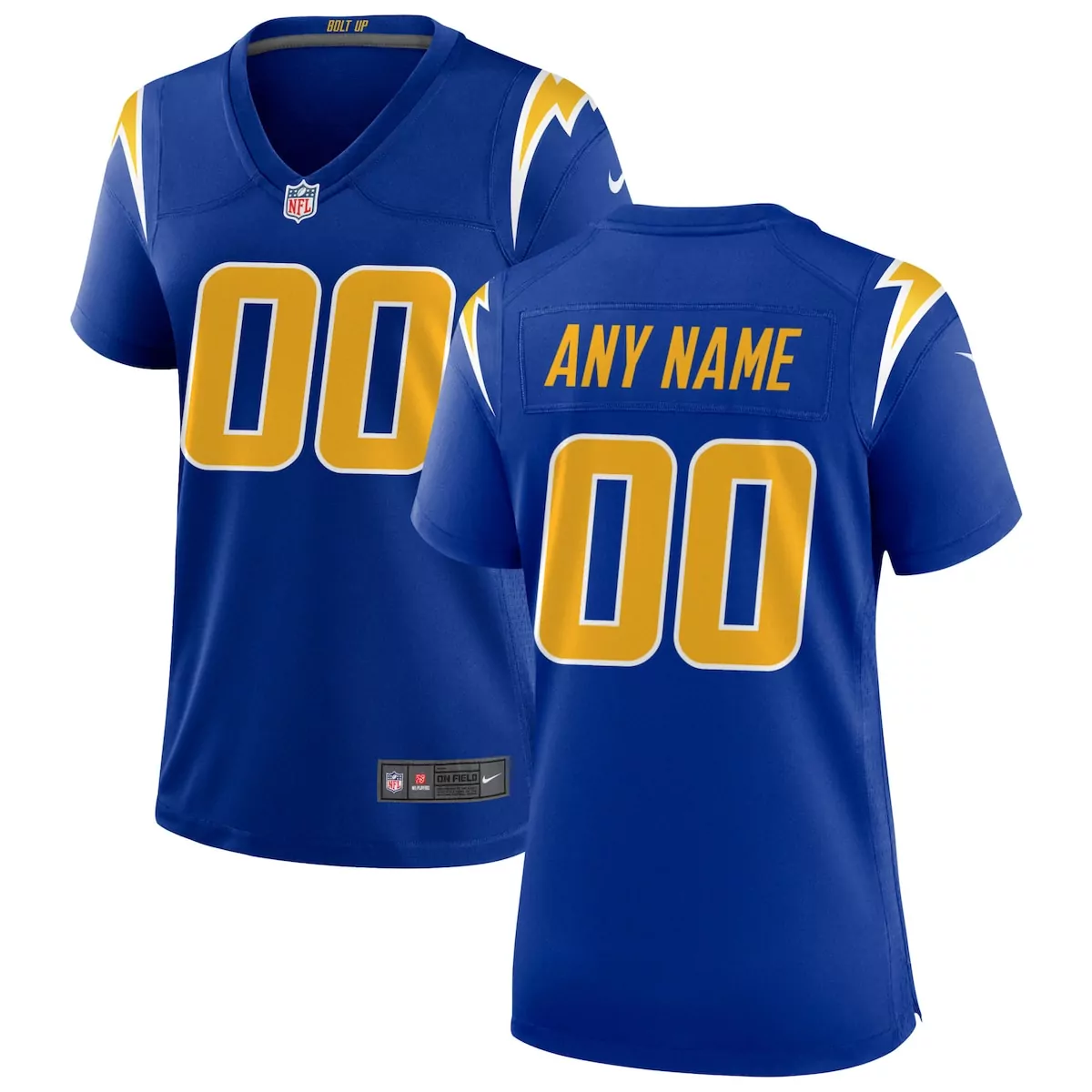 los angeles chargers royal alternate custom game jersey xhu