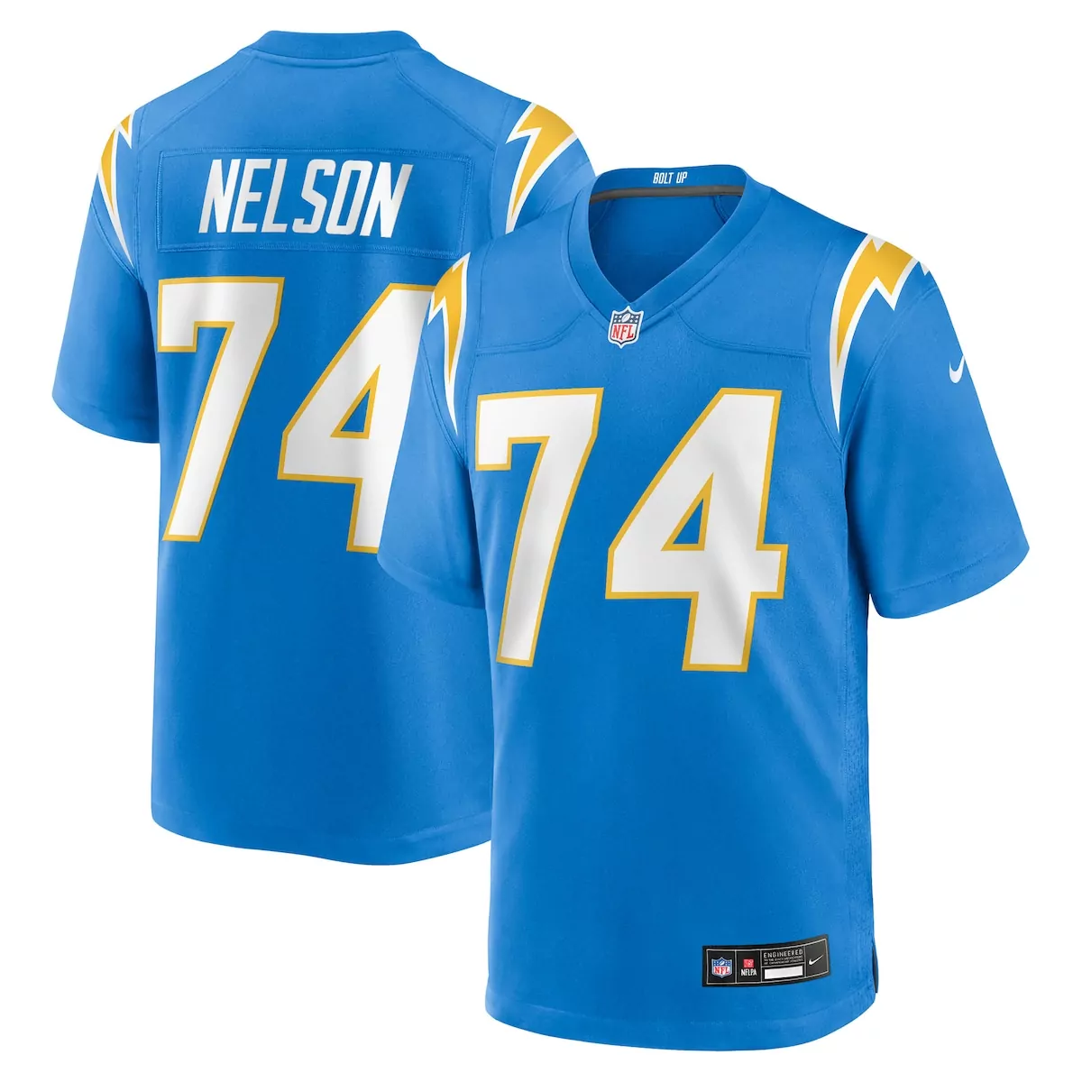 los angeles chargers rashawn slater powder blue game jersey okl