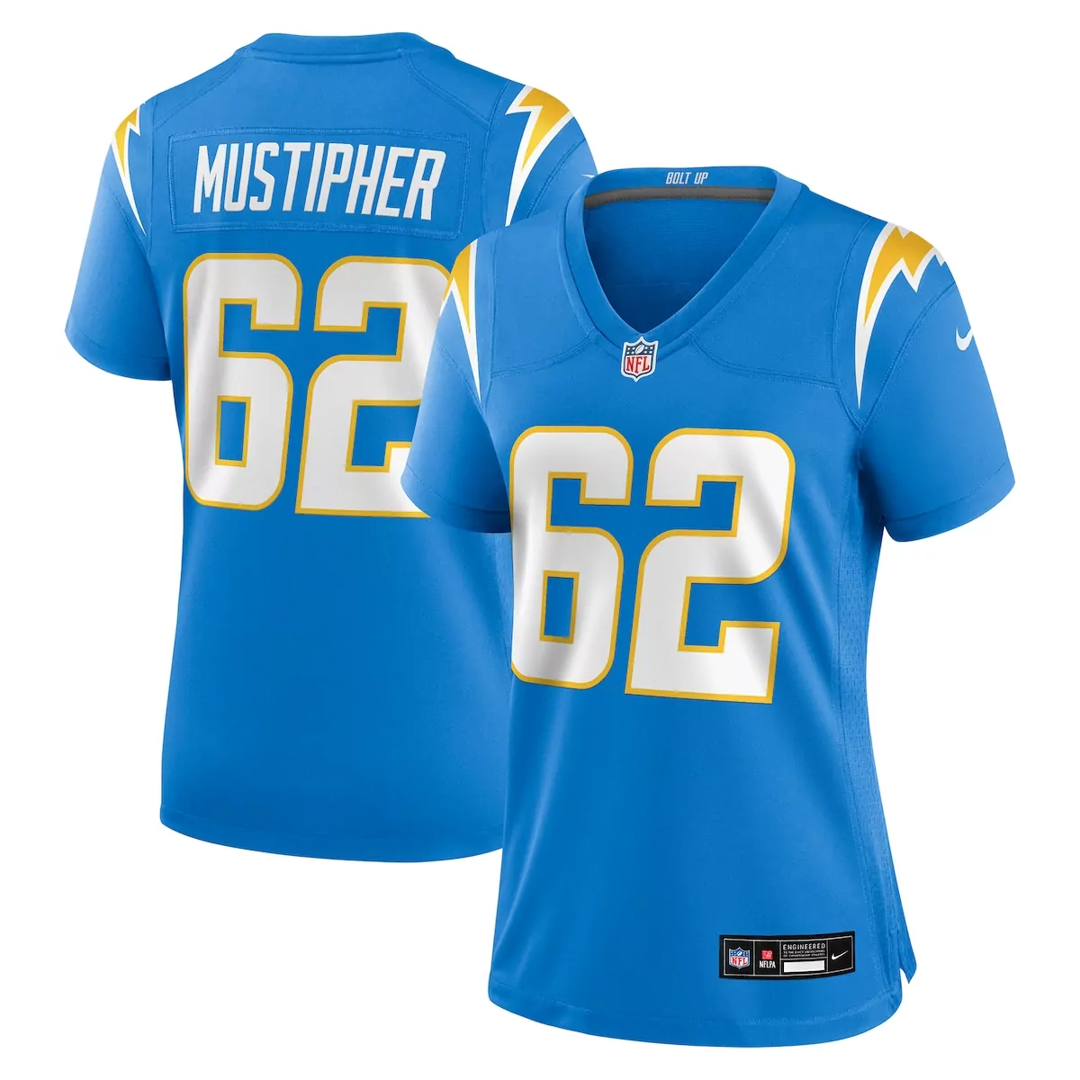 los angeles chargers sam mustipher powder blue team game jersey fcv