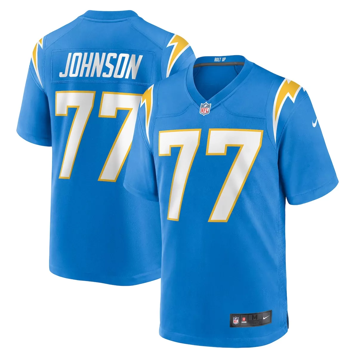 los angeles chargers zion johnson powder blue player game jersey y15