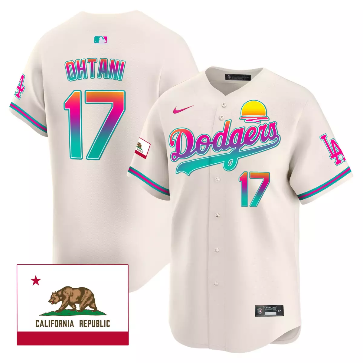 los angeles dodgers 17 shohei ohtani cream jersey 2024 los angeles city style vapor premier limited all stitched