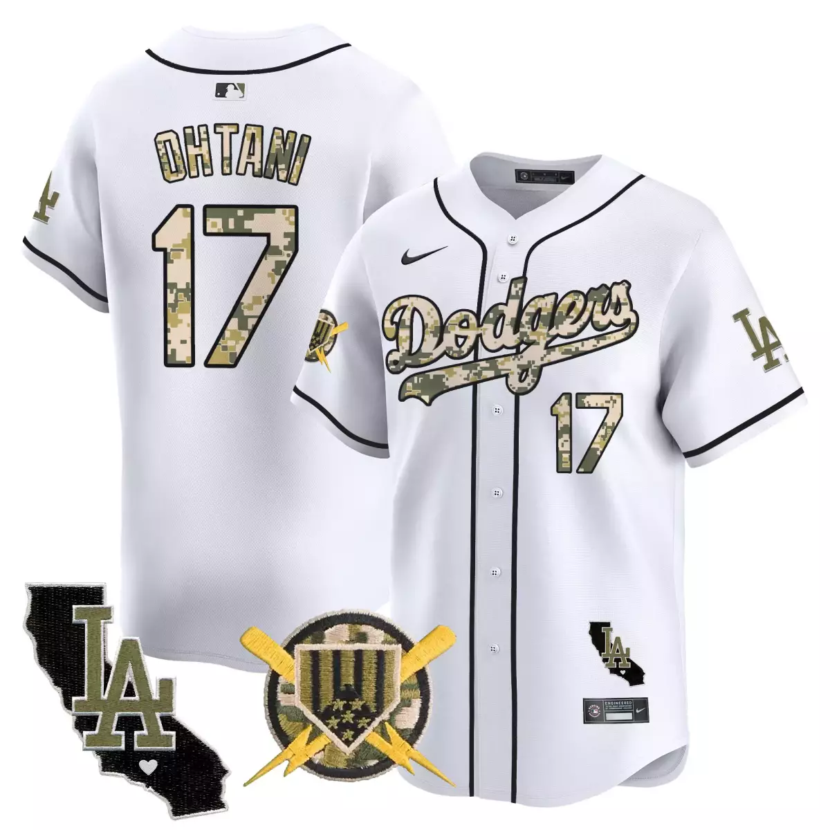 los angeles dodgers 17 shohei ohtani white jersey 2025 vin scully 34 fernando patch gold vapor premier limited all stitc 1