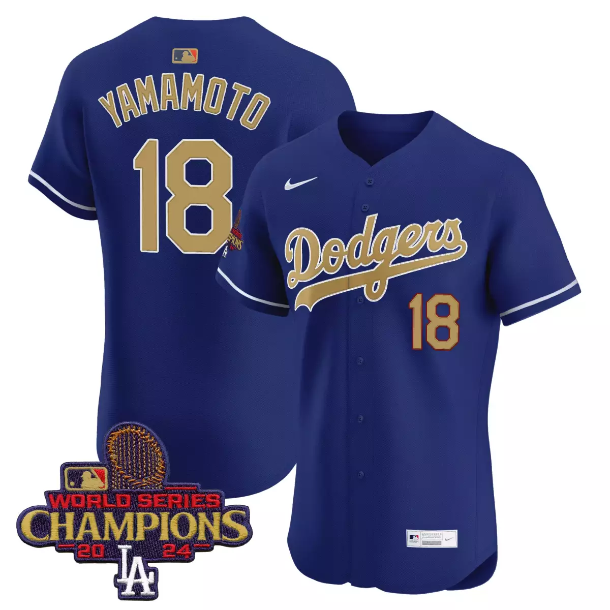 Yamamoto Dodgers 2025 Navy Jersey | Gold Vapor Premier Elite Edition | Fan Gear for Men, Women & Youth