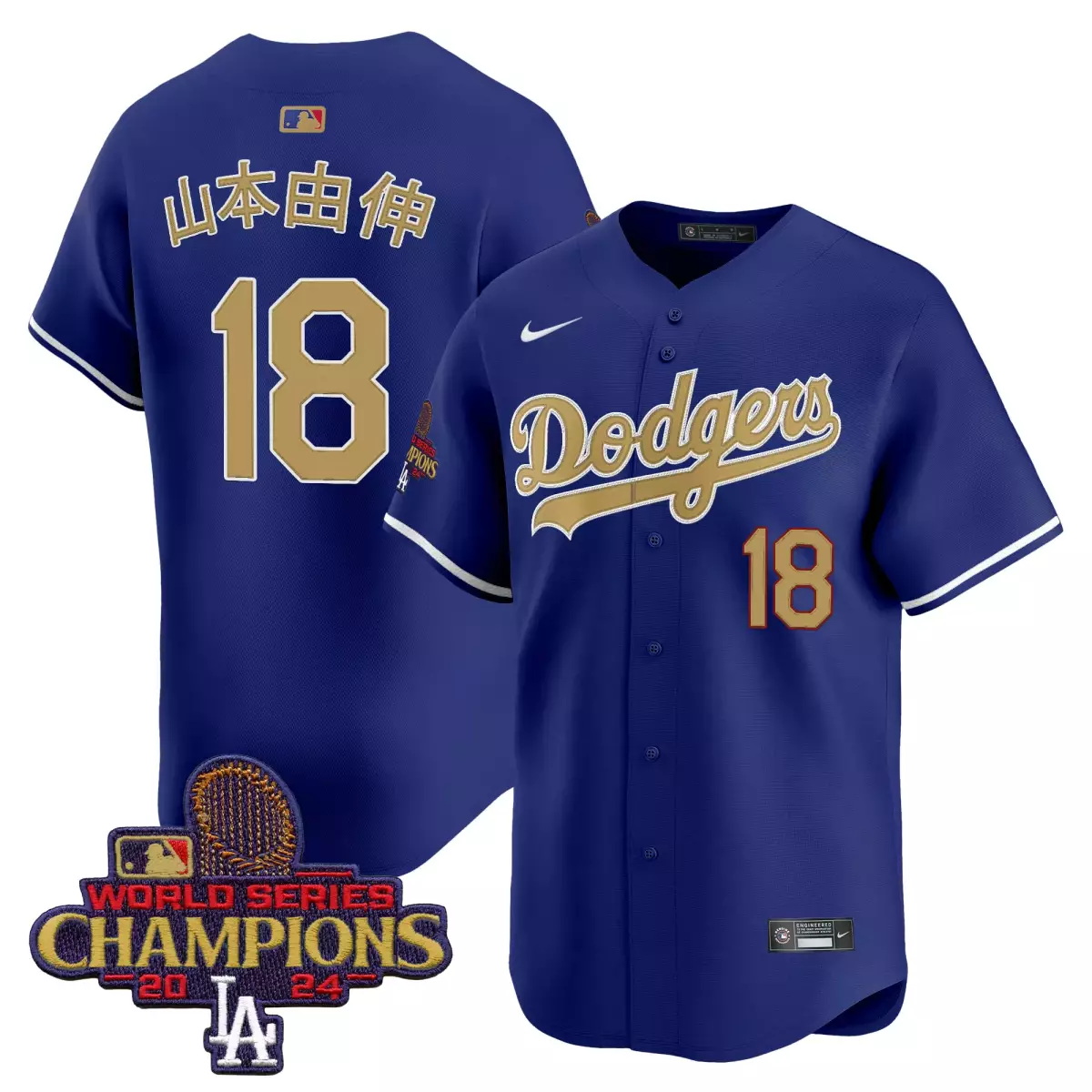 los angeles dodgers 18 yamamoto navy jersey 2025 gold vapor premier limited all stitched kw5