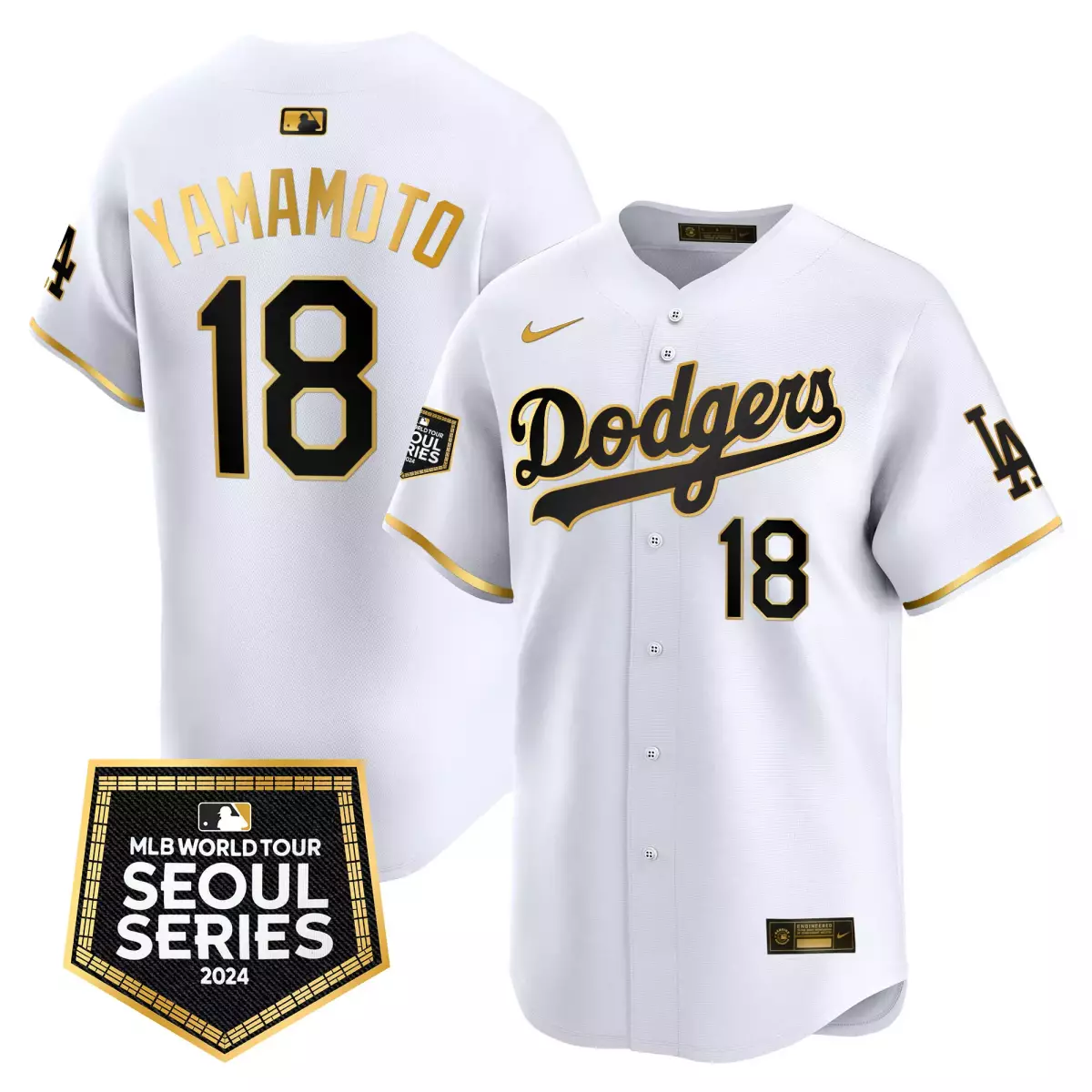 los angeles dodgers 18 yamamoto navy jersey 2025 gold vapor premier limited all stitched kw5