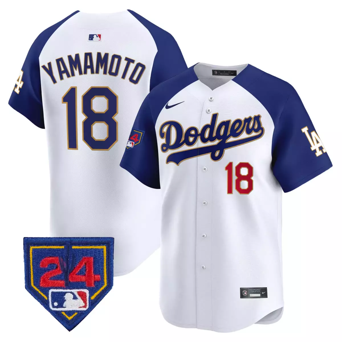 los angeles dodgers 18 yamamoto white jersey 2024 los angeles city style vapor premier limited all stitched ivo