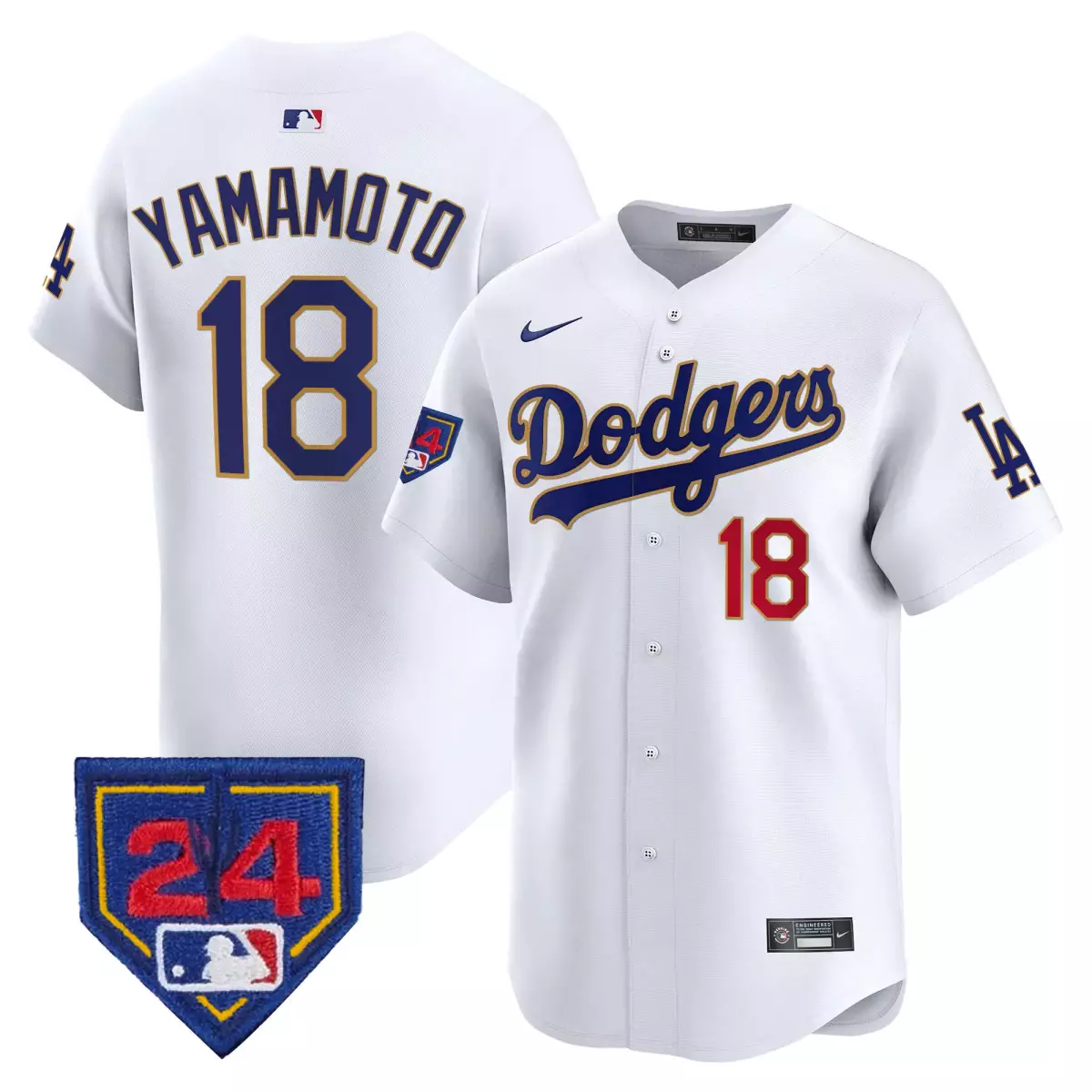 los angeles dodgers 18 yamamoto white jersey 2024 los angeles city style vapor premier limited all stitched ivo