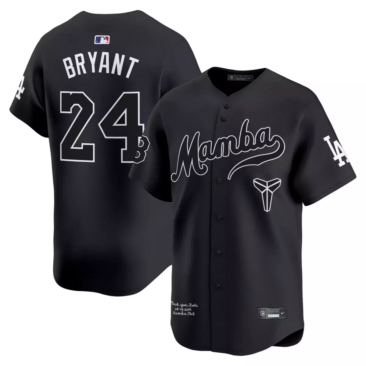 los angeles dodgers 24 kobe bryant black jersey 2024 los angeles city style vapor premier limited v2 all stitched