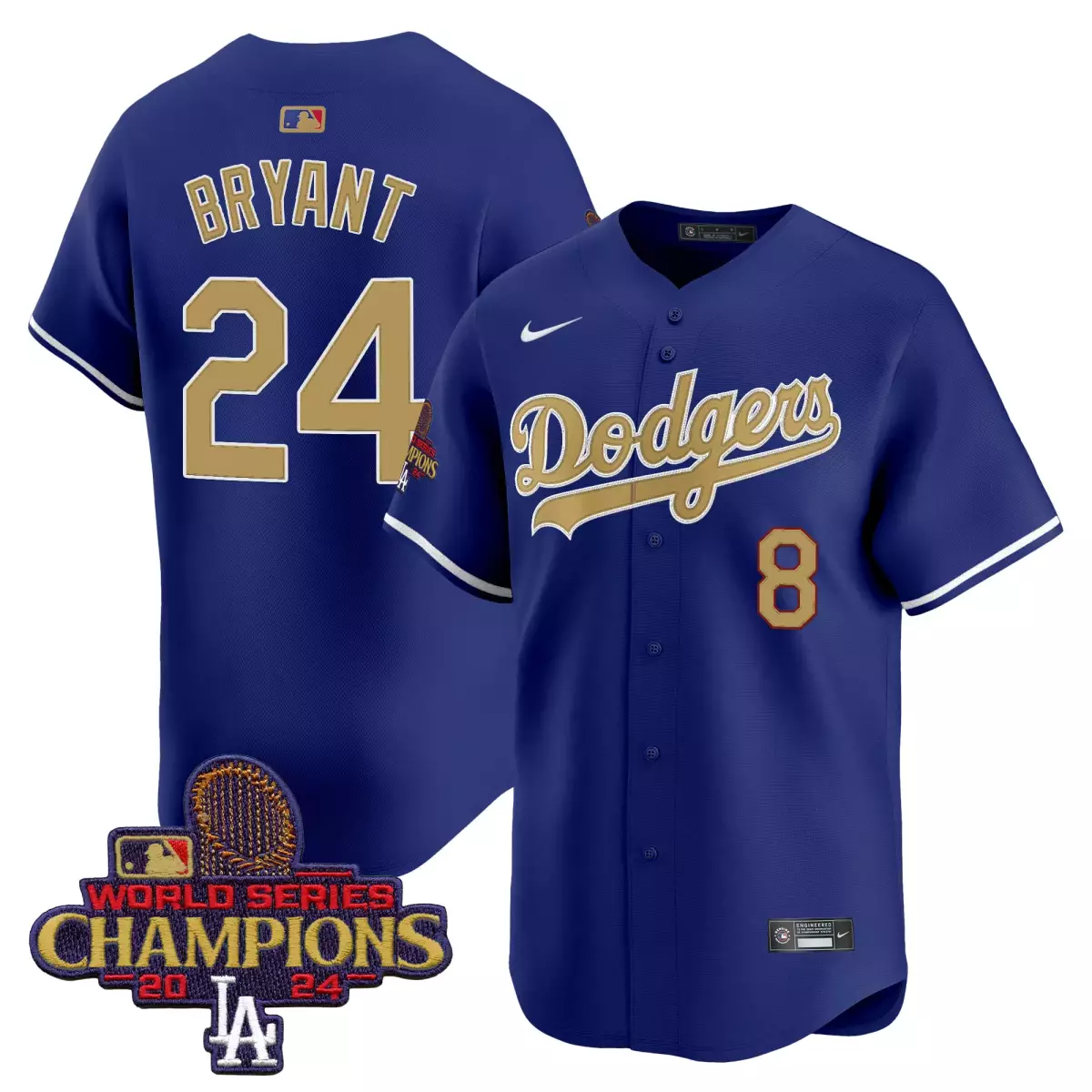 los angeles dodgers 24 kobe bryant navy jersey 2025 gold vapor premier limited all stitched