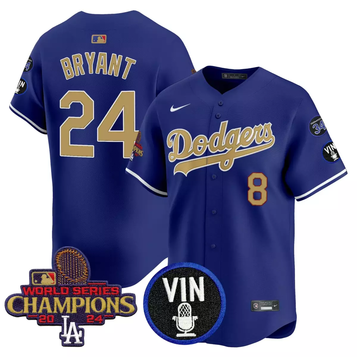 los angeles dodgers 24 kobe bryant navy jersey 2025 gold vapor premier limited all stitched