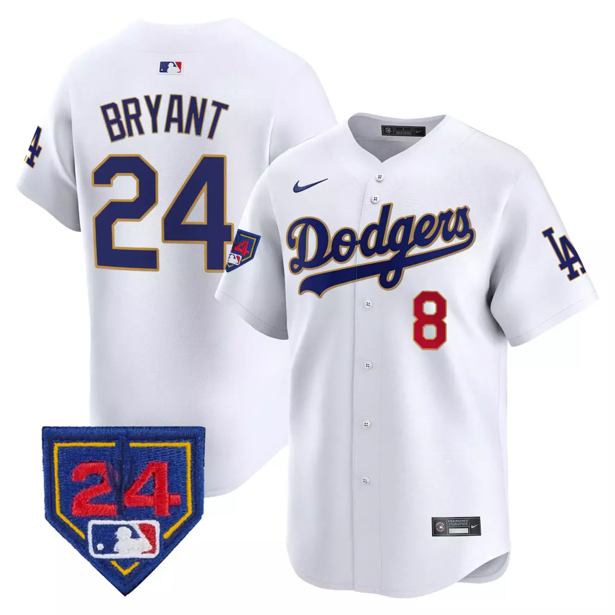 los angeles dodgers 24 kobe bryant white jersey 2024 los angeles city style vapor premier limited v2 all stitched lea