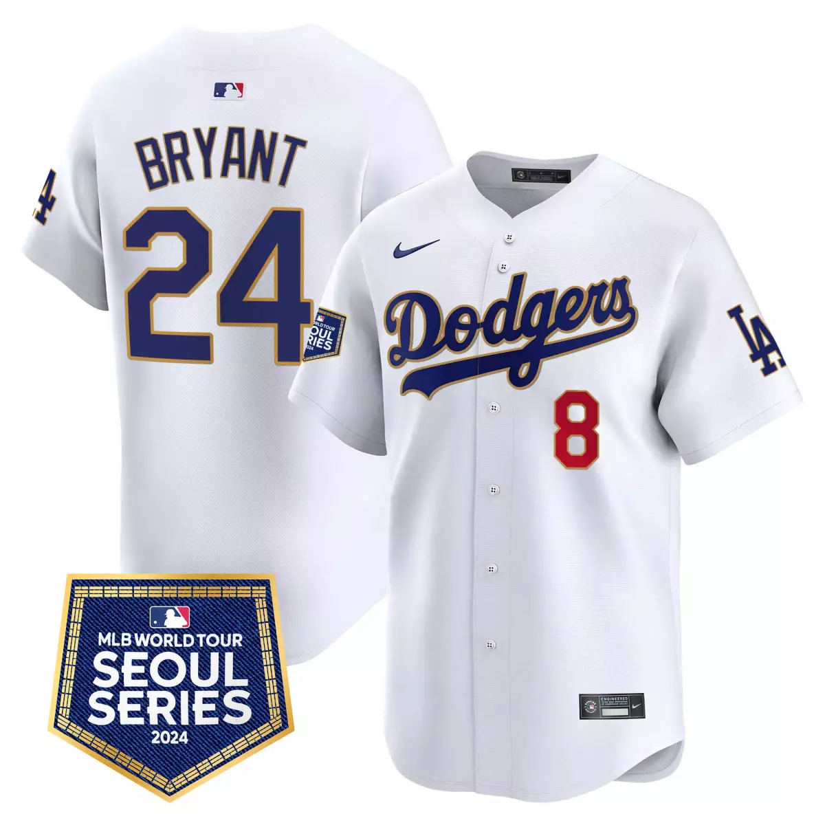 los angeles dodgers 24 kobe bryant white jersey 2024 los angeles city style vapor premier limited v2 all stitched lea