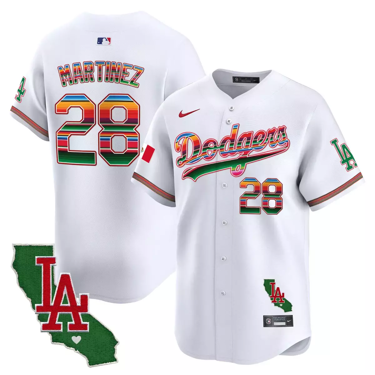 los angeles dodgers 28 martinez navy jersey mexico california patch vapor premier limited v4 all stitched