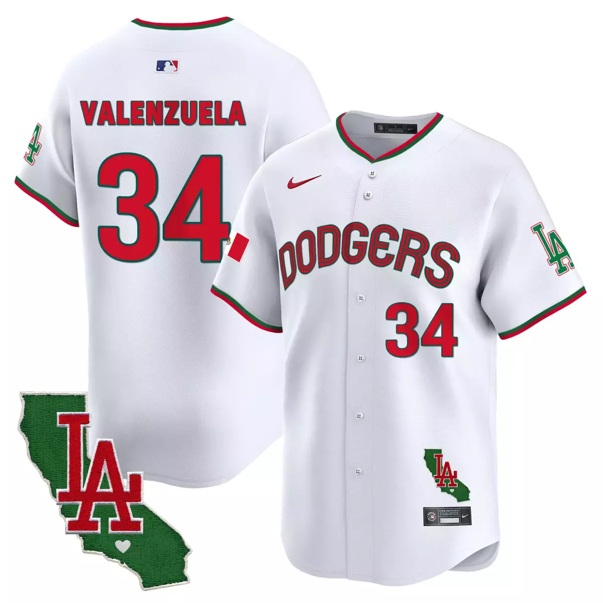 los angeles dodgers 34 valenzuela white jersey mexico california patch vapor premier limited v3 all stitched 7k6