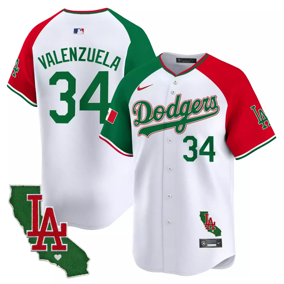 los angeles dodgers 34 valenzuela white jersey mexico california patch vapor premier limited v3 all stitched 7k6