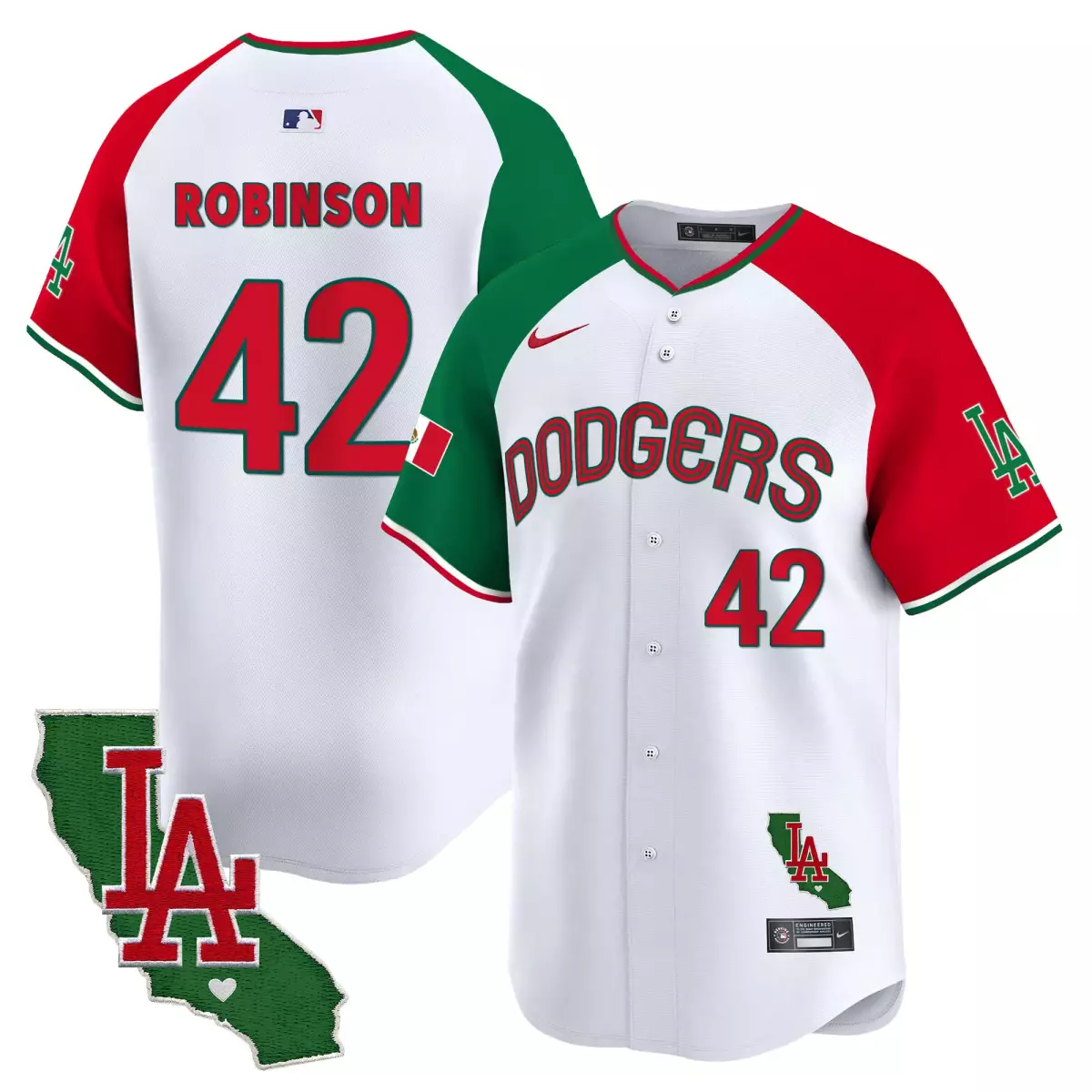 los angeles dodgers 42 robinson white jersey mexico california patch vapor premier limited v3 all stitched ffv