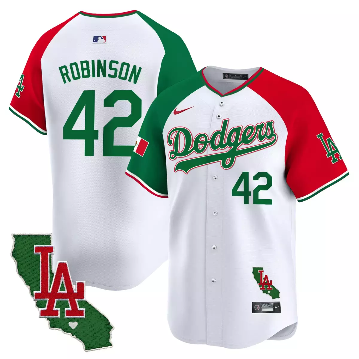 los angeles dodgers 42 robinson white jersey mexico california patch vapor premier limited v3 all stitched ffv