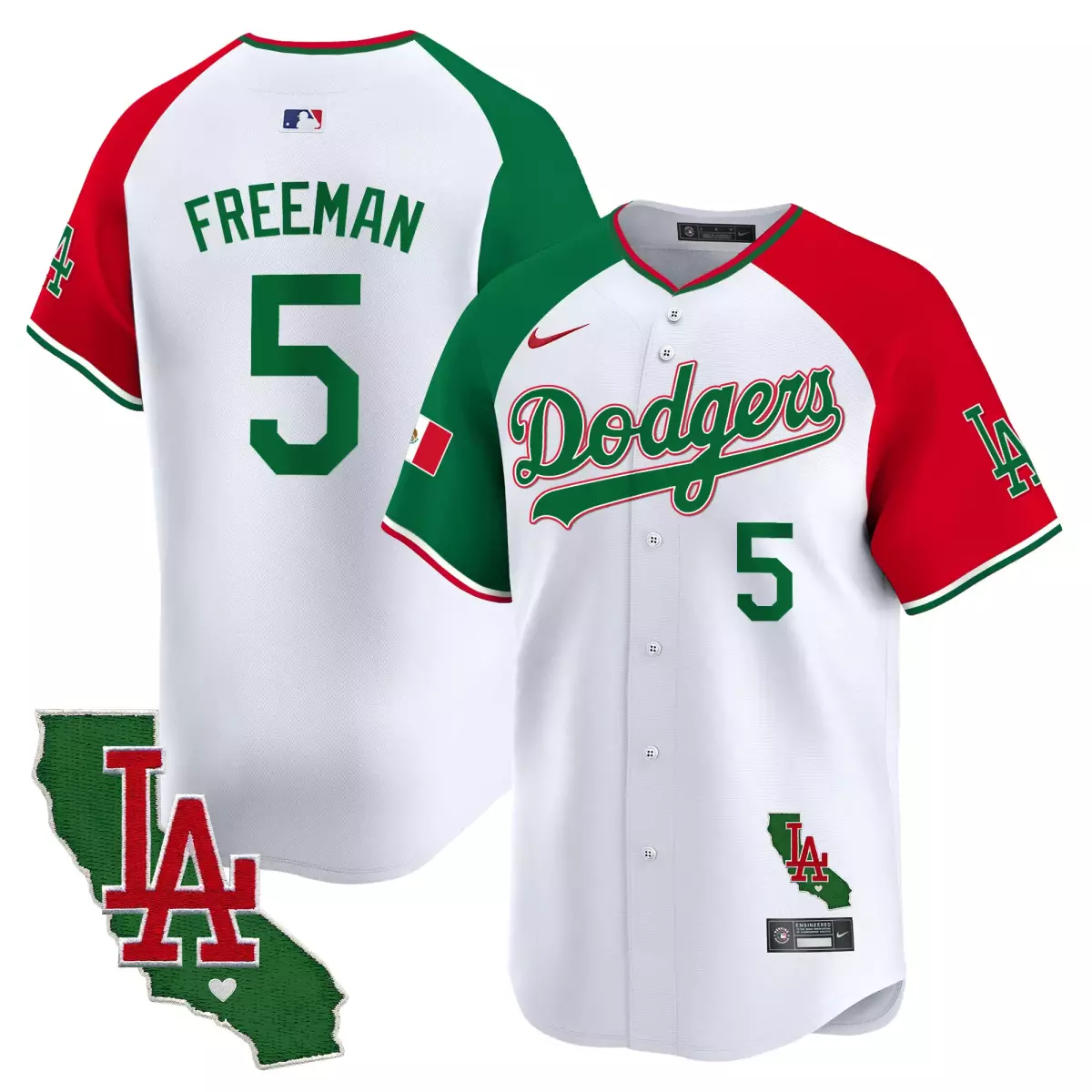 los angeles dodgers 5 freeman white jersey mexico california patch vapor premier limited v4 all stitched mzr