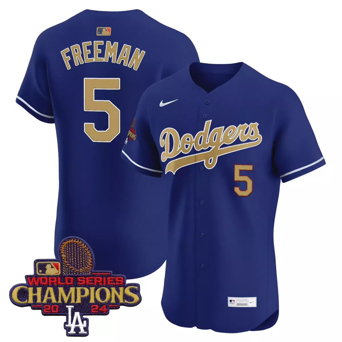 los angeles dodgers 5 freemen navy jersey 2025 gold vapor premier elite all stitched