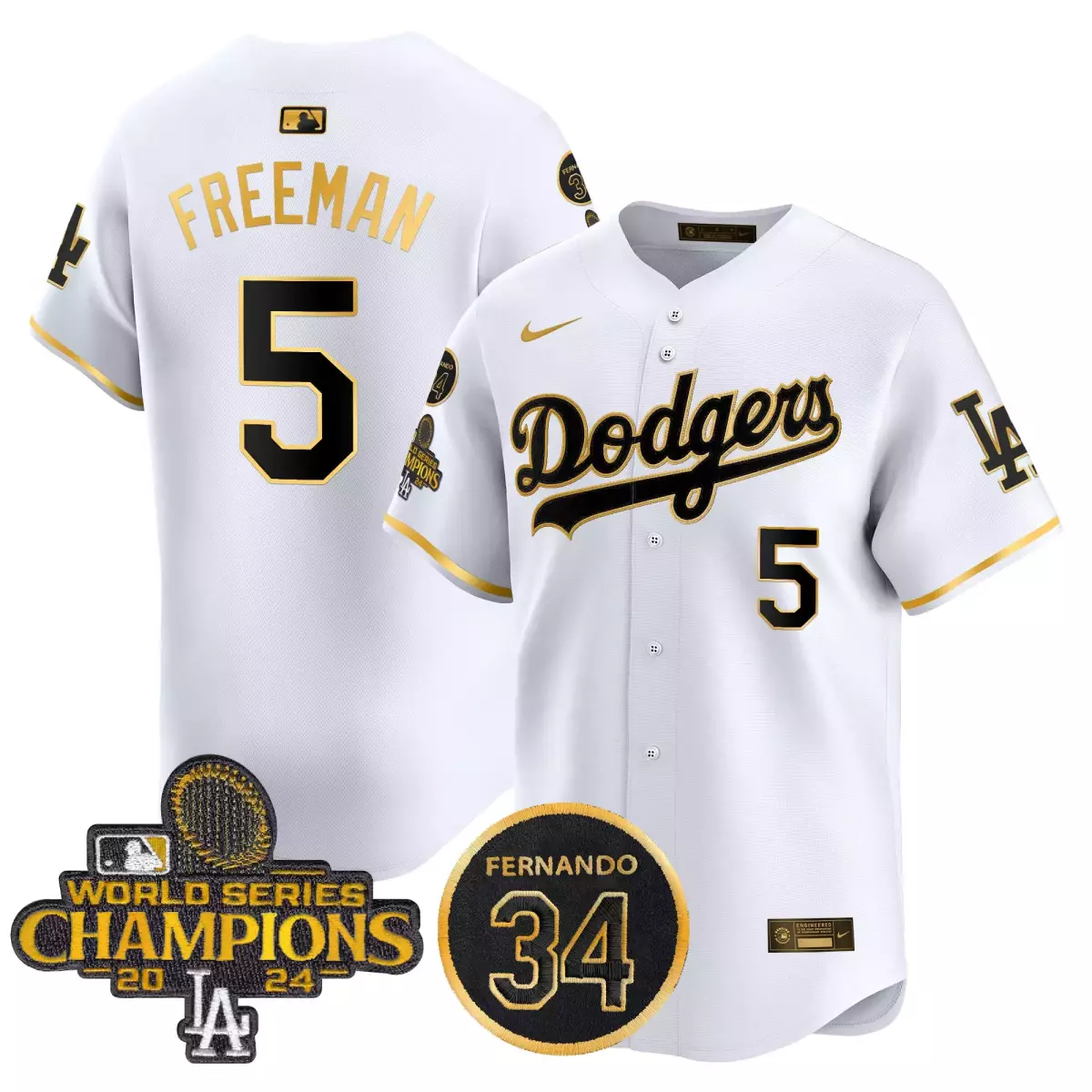 los angeles dodgers 5 freemen navy jersey 2025 gold vapor premier elite all stitched