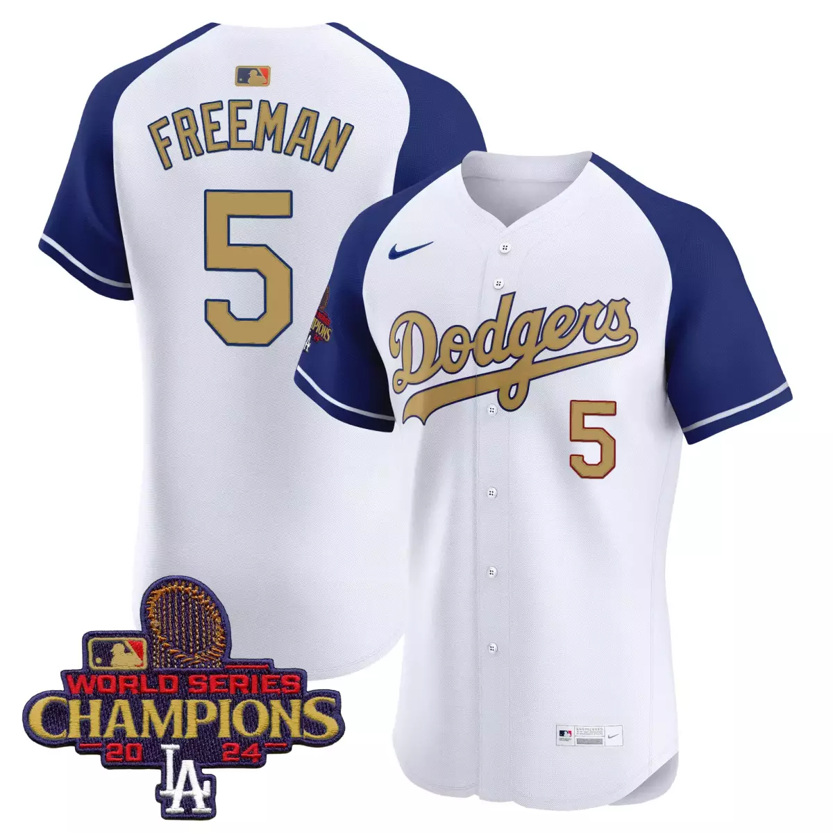 los angeles dodgers 5 freemen white jersey 2025 gold vapor premier elite all stitched 9ac