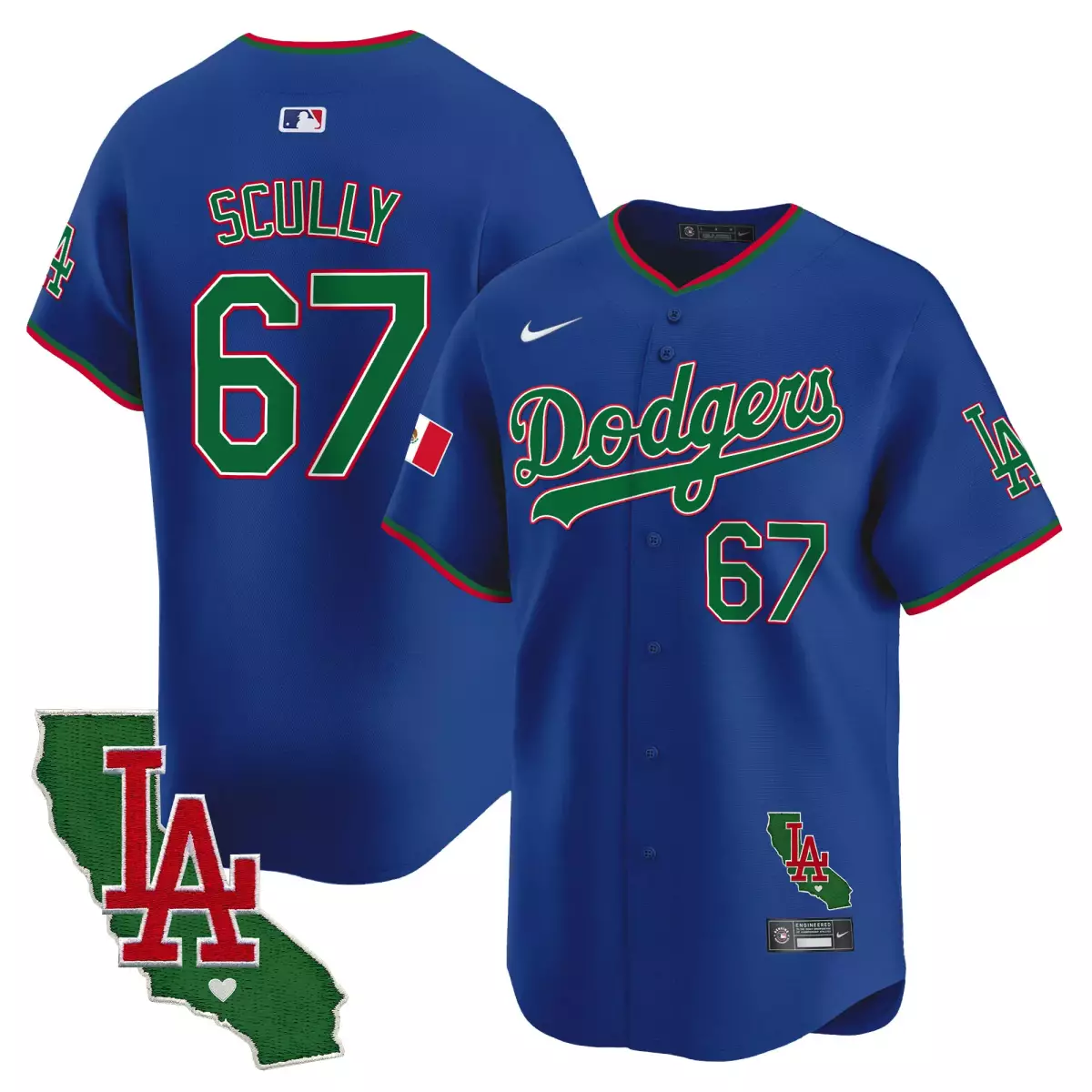 los angeles dodgers 67 scully navy jersey mexico california patch vapor premier limited v2 all stitched