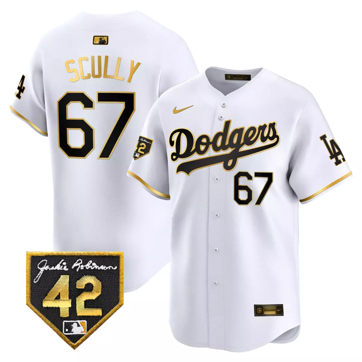 los angeles dodgers 67 scully red jersey mexico california patch vapor premier limited v3 all stitched