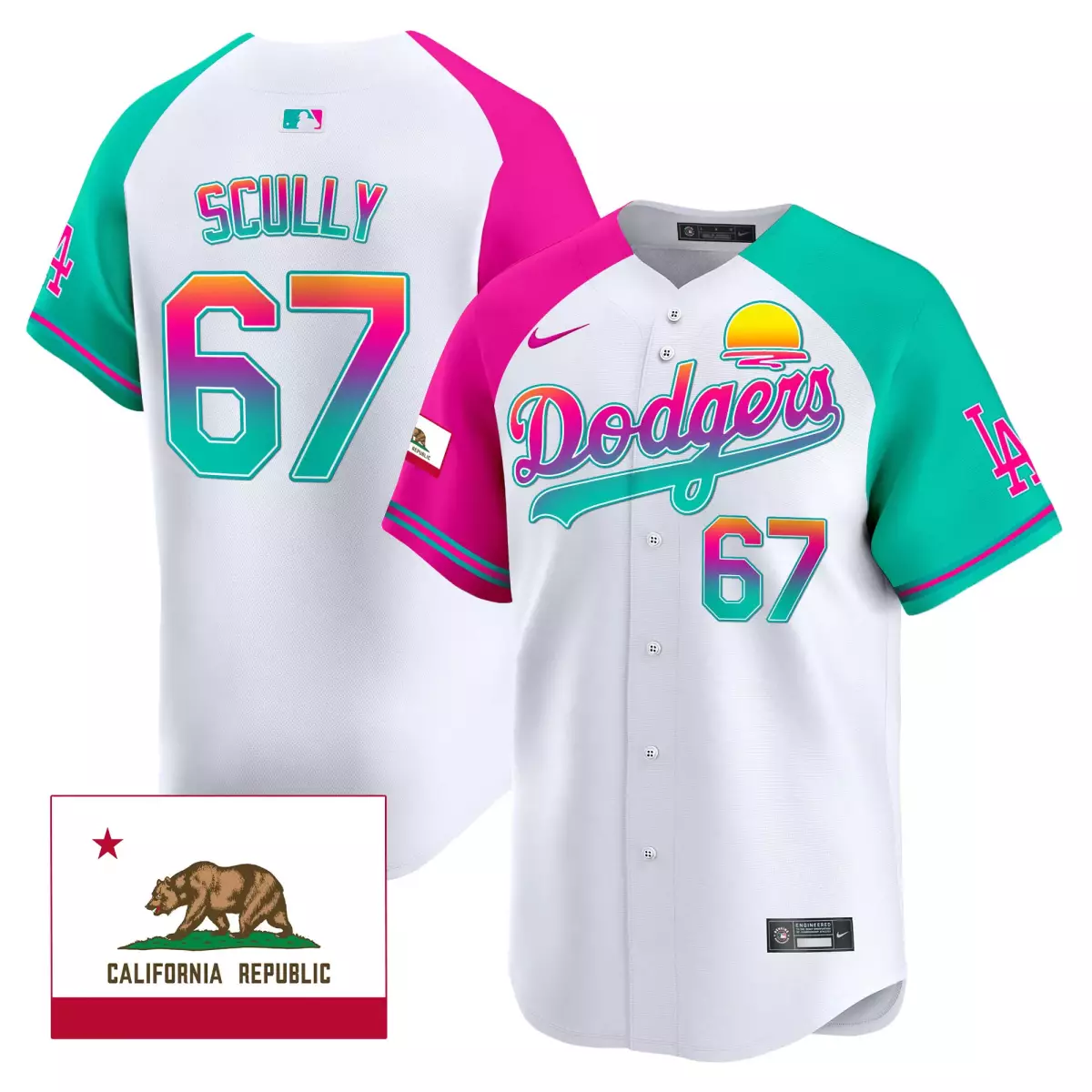 2024 Dodgers Scully White Gold Jersey | World Tour Seoul Series Patch | Limited Edition for Men, Women & Youth