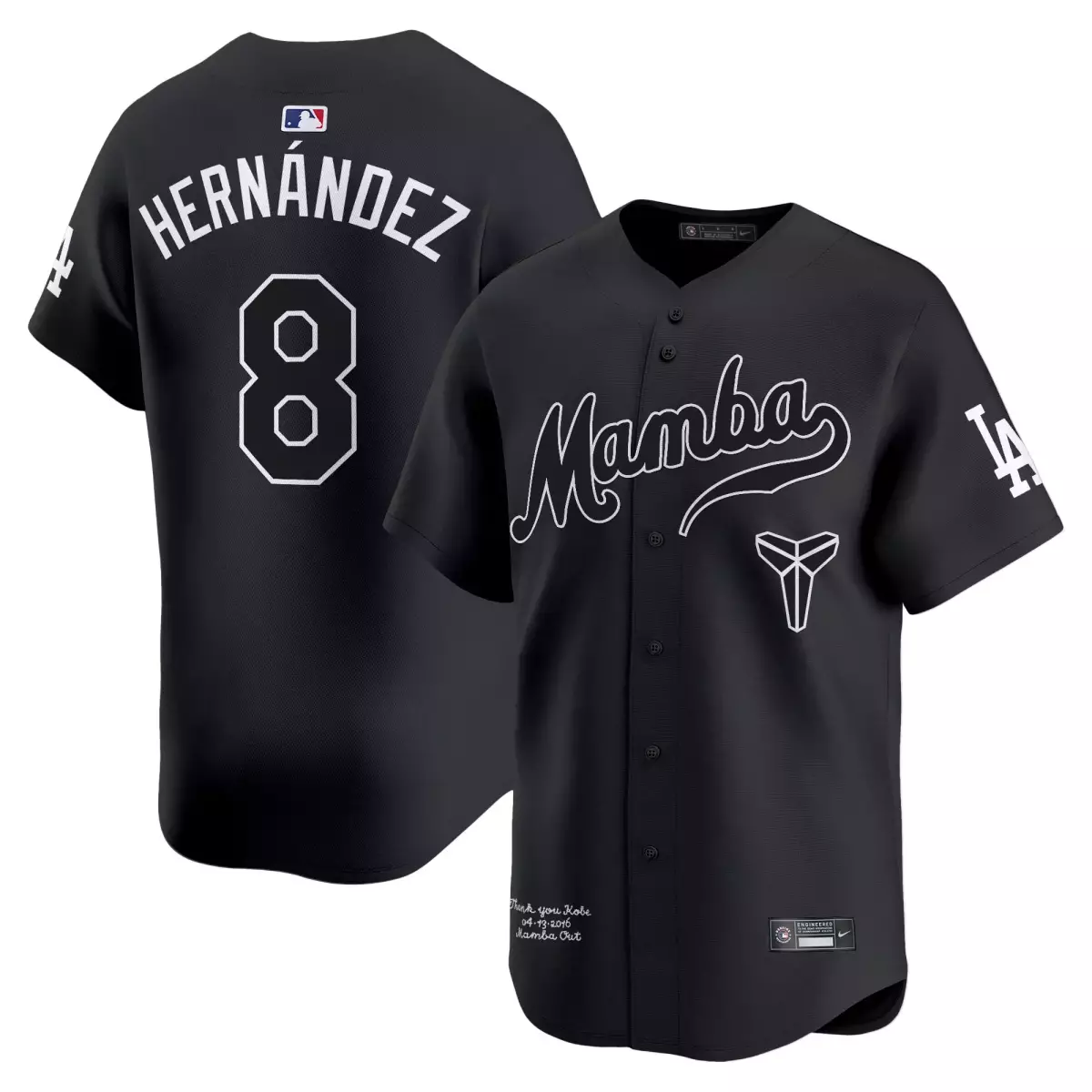 los angeles dodgers 8 hernandez black jersey 2024 los angeles city style vapor premier limited v2 all stitched