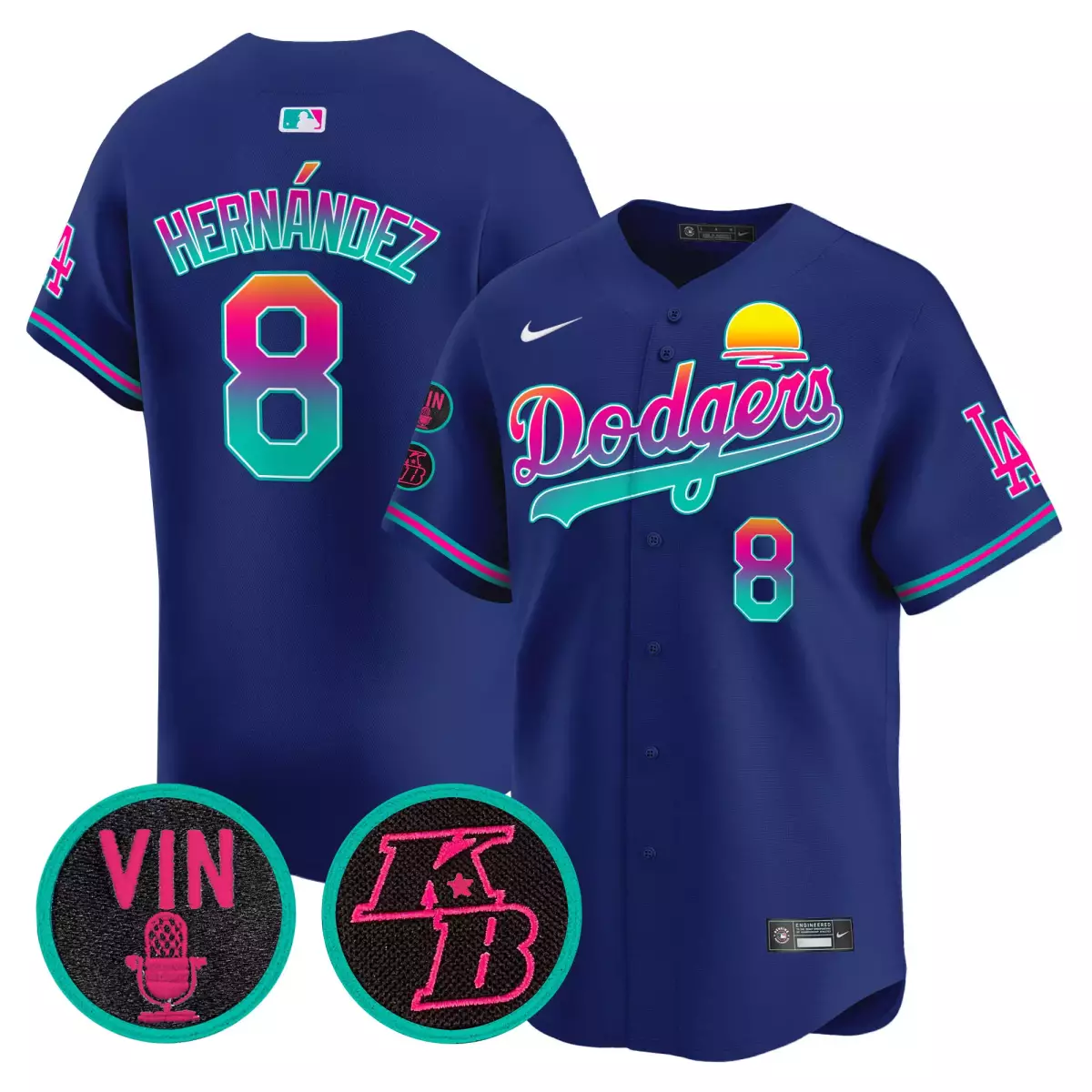 los angeles dodgers 8 hernandez navy jersey 2024 los angeles city style vapor premier limited v2 all stitched
